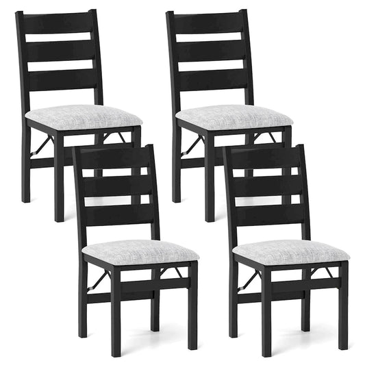Costway Folding Chairs Set of 2/4 Modern Upholstered Chairs with Comfy