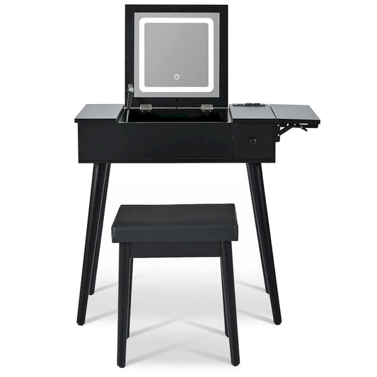 27.9 Makeup Vanity Desk with Flip Top Mirror and LED Light
