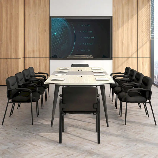 Gymax Set of 10 Waiting Room Chair No Wheels w/ Padded Armrests Guest