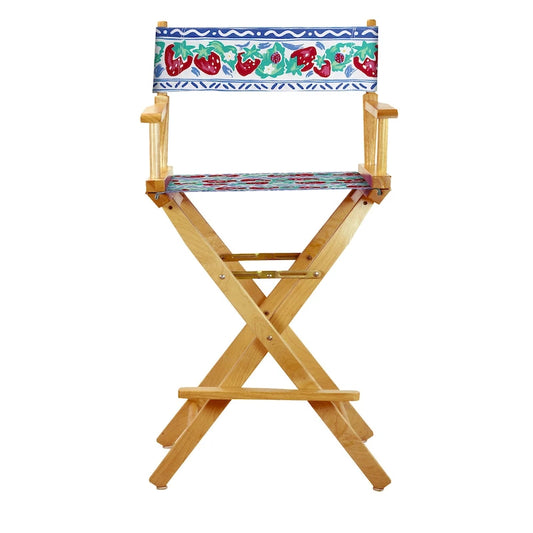 30 Director's Chair Natural Frame-Strawberry Park - 23W x 19D x 45.5H