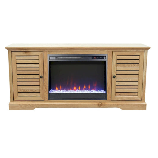 Bridgevine Home Topanga 68 inch Electric Fireplace TV Console for TVs up to 80 inches