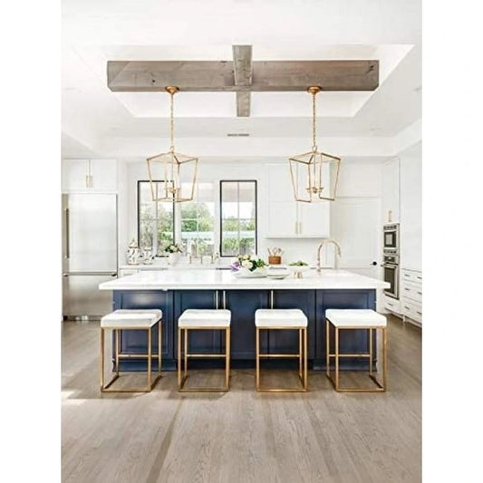 Chi white and gold bar stool