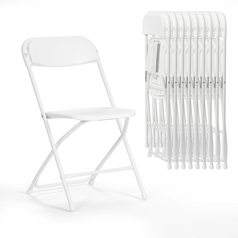 Ukuowu 10 Pack Plastic Folding Chair 350lb. Capacity for Events Office Wedding Party Picnic Kitchen Dining