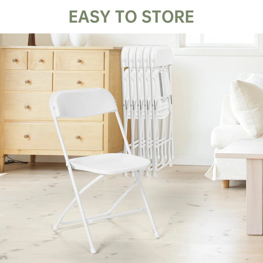 Ukuowu 10 Pack Plastic Folding Chair 350lb. Capacity for Events Office Wedding Party Picnic Kitchen Dining