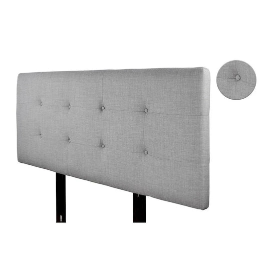 MJL Furniture Ali Button Tufted Dark Grey Upholstered Headboard