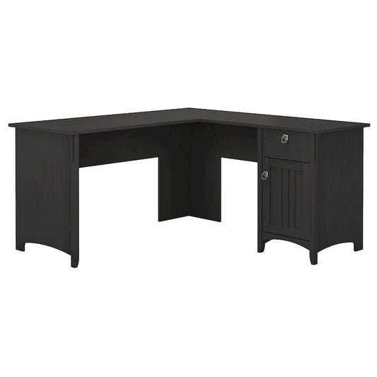 L-shaped Vintage Black Storage Desk