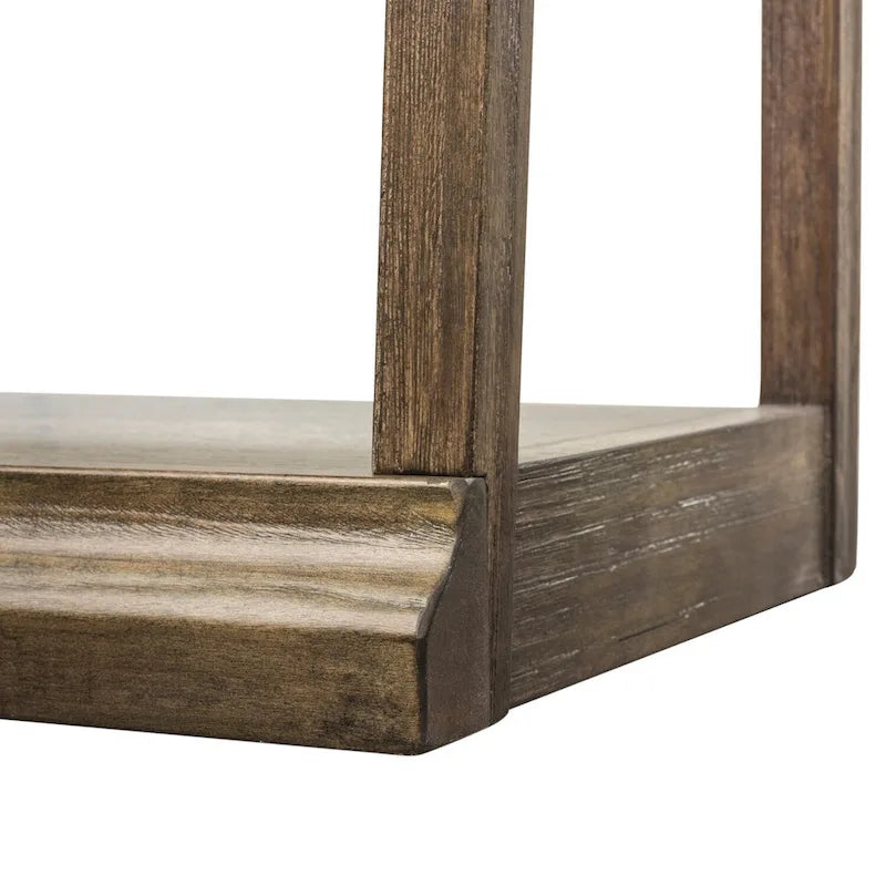Stone Brook Rustic Saddle Leaning Bookcase