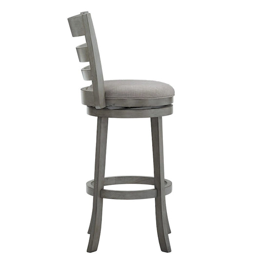 Verona Linen Ladder Back Swivel Bar Stool by iNSPIRE Q Classic