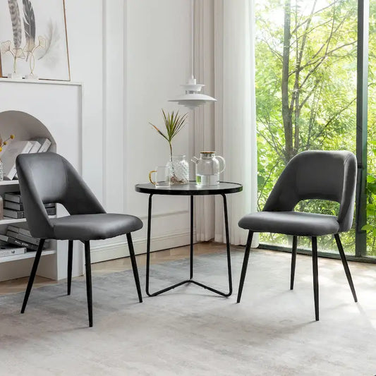Porthos Home Orde Velvet Dining Chairs with Steel Legs, Set of 2