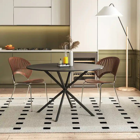 47.24 Modern Cross Leg Round Dining Table