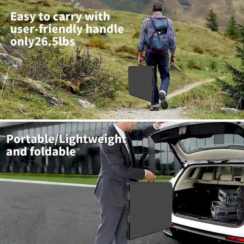 SUGIFT 6 ft Plastic Folding Table Portable Fold-in-Half Table