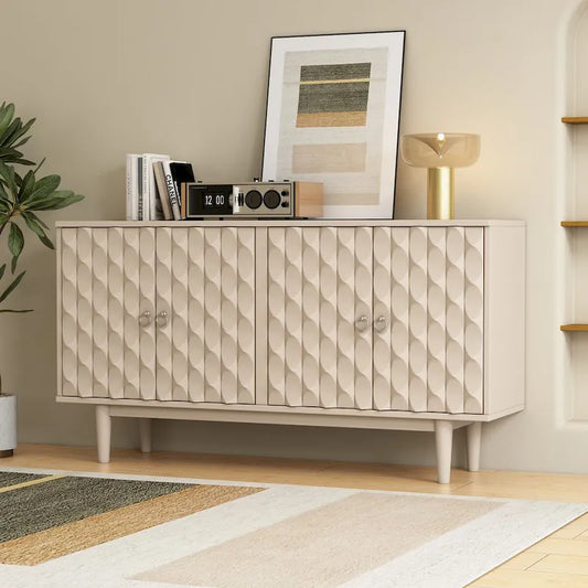 Modern 4-door Sideboard with Convex Pattern Doors