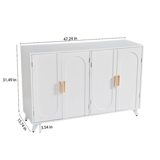 Sideboard Buffet Cabinet With 4 Doors And Removable Shelves