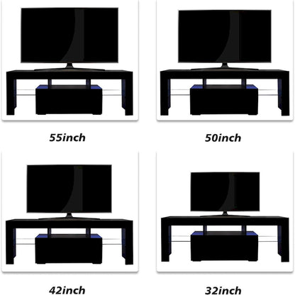 51.18 TV Stand with Flip Door & Glass Shelf for 55 TVs