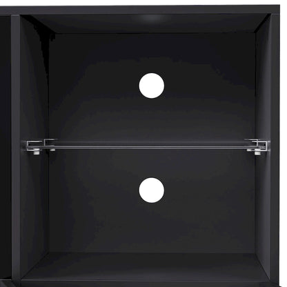 TV Stand with 34.2 Non-heating Electric Fireplace,Entertainment Center with LED Light,Tempered Glass Shelves for TVs up to 75