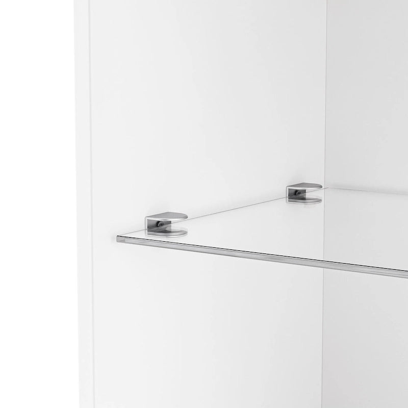 TV Stand with 34.2 Non-heating Electric Fireplace,Entertainment Center with LED Light,Tempered Glass Shelves for TVs up to 75