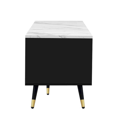 71 Modern TV Stand with 2 Cabinets& Open Compartments, Entertainment Center for TVs up to 80, Television Console
