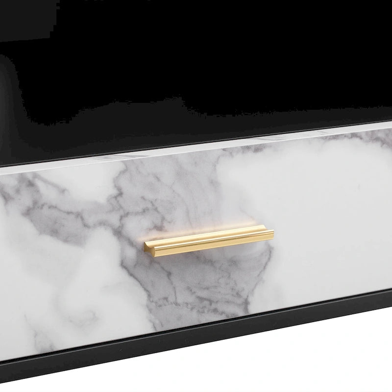 71 Modern TV Stand with 2 Cabinets& Open Compartments, Entertainment Center for TVs up to 80, Television Console