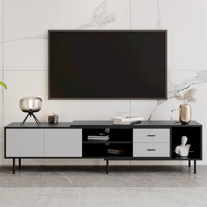Modern TV Stand with 2 Doors and Large Storage Cabinet
