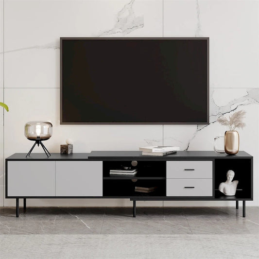 Modern TV Stand with 2 Doors and Large Storage Cabinet