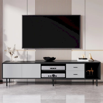Modern TV Stand with 2 Doors and Large Storage Cabinet