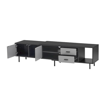 Modern TV Stand with 2 Doors and Large Storage Cabinet