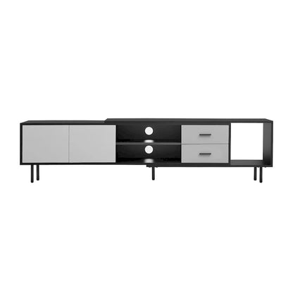 Modern TV Stand with 2 Doors and Large Storage Cabinet