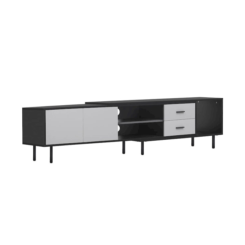 Modern TV Stand with 2 Doors and Large Storage Cabinet