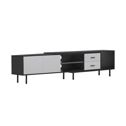 Modern TV Stand with 2 Doors and Large Storage Cabinet
