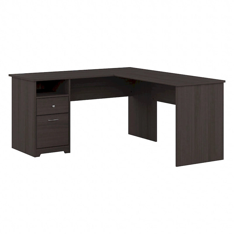 Cabot 60W L-Desk with Hutch and Drawers by Bush Furniture