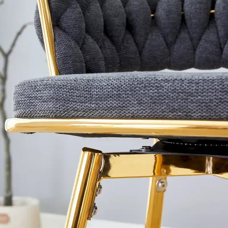 A Set of 4 Rotating Bar Stools, Equipped with Breathable Linen Cushions - Suitable for The Height of The Kitchen Island