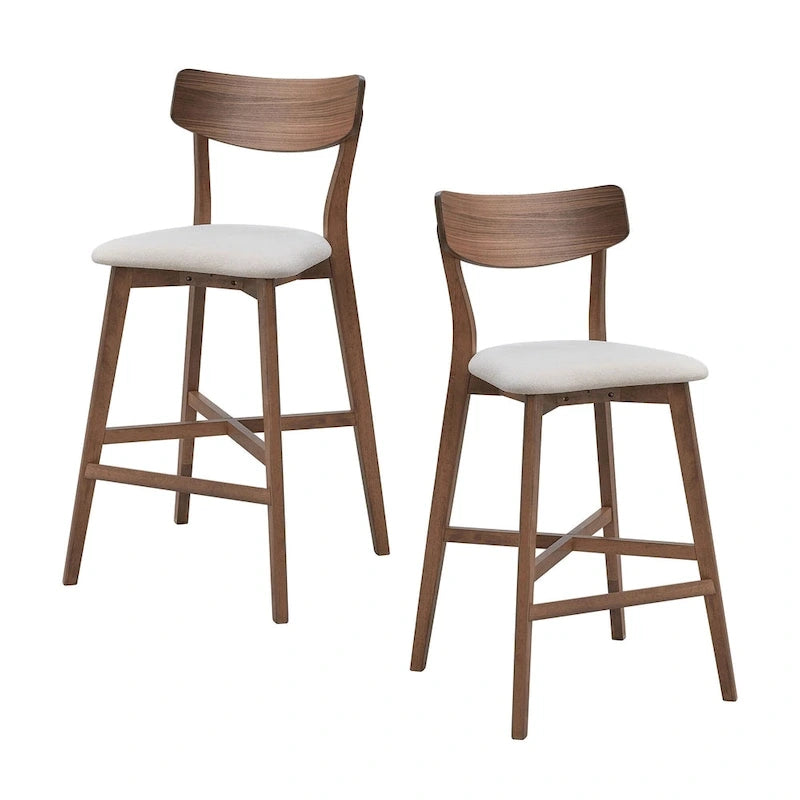 Counter Stools Set of 2, Modern Bar Stools with Backs, Counter Height Bar Stools, Upholstered Counter Chair for Kitchen Island