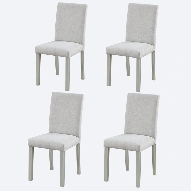 Dining Chairs Set of 2, Modern Kitchen & Dining Room Chairs, Upholstered Linen Cushion Seat and Rubber Wood Legs