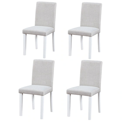 Dining Chairs Set of 2, Modern Kitchen & Dining Room Chairs, Upholstered Linen Cushion Seat and Rubber Wood Legs