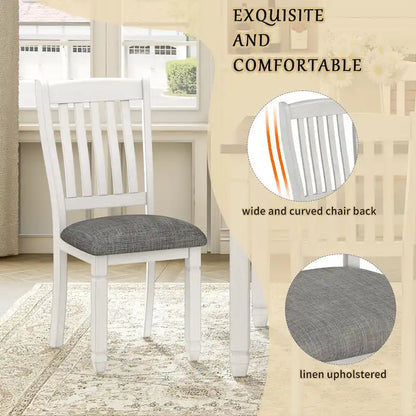 7-Piece Rustic Farmhouse Dining Table and Chair Sets Simple Dining Table and Chair Sets with Shaped Legs for Open-Concept Spaces