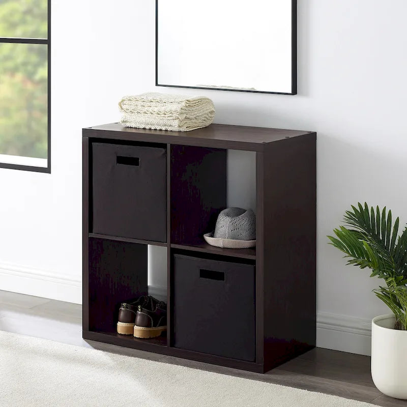 Four Cube Storage Cabinet - 30 - Espresso Brown