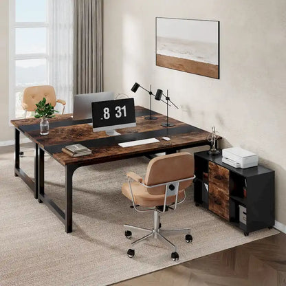 63 Executive Desk with 40 Lateral File Drawer Cabinet Set for Home Office