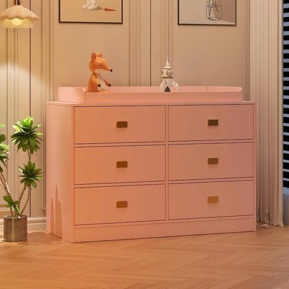 Dresser for Bedroom with 6 Drawers, Changing Table Dresser