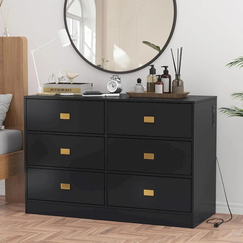Dresser for Bedroom with 6 Drawers, Changing Table Dresser