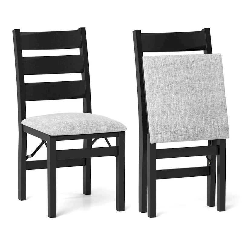 Costway Folding Chairs Set of 2/4 Modern Upholstered Chairs with Comfy