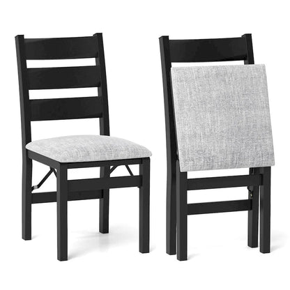 Costway Folding Chairs Set of 2/4 Modern Upholstered Chairs with Comfy
