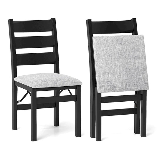 Costway Folding Chairs Set of 2/4 Modern Upholstered Chairs with Comfy