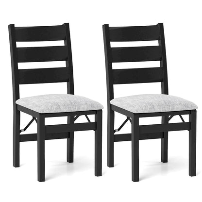 Costway Folding Chairs Set of 2/4 Modern Upholstered Chairs with Comfy