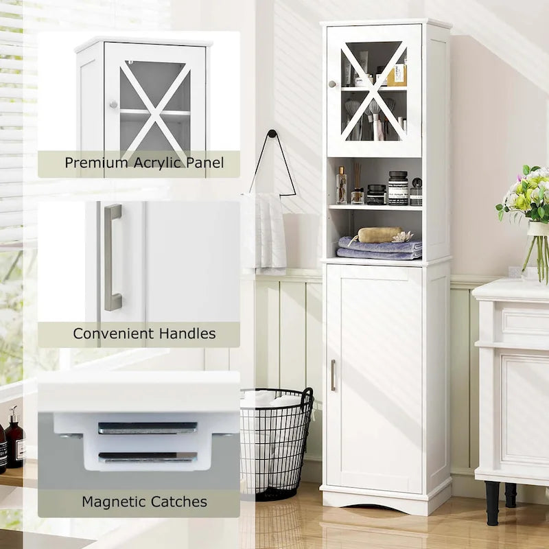 Costway 67 Tall Bathroom Cabinet Freestanding Storage Cabinet with 5 - See Details