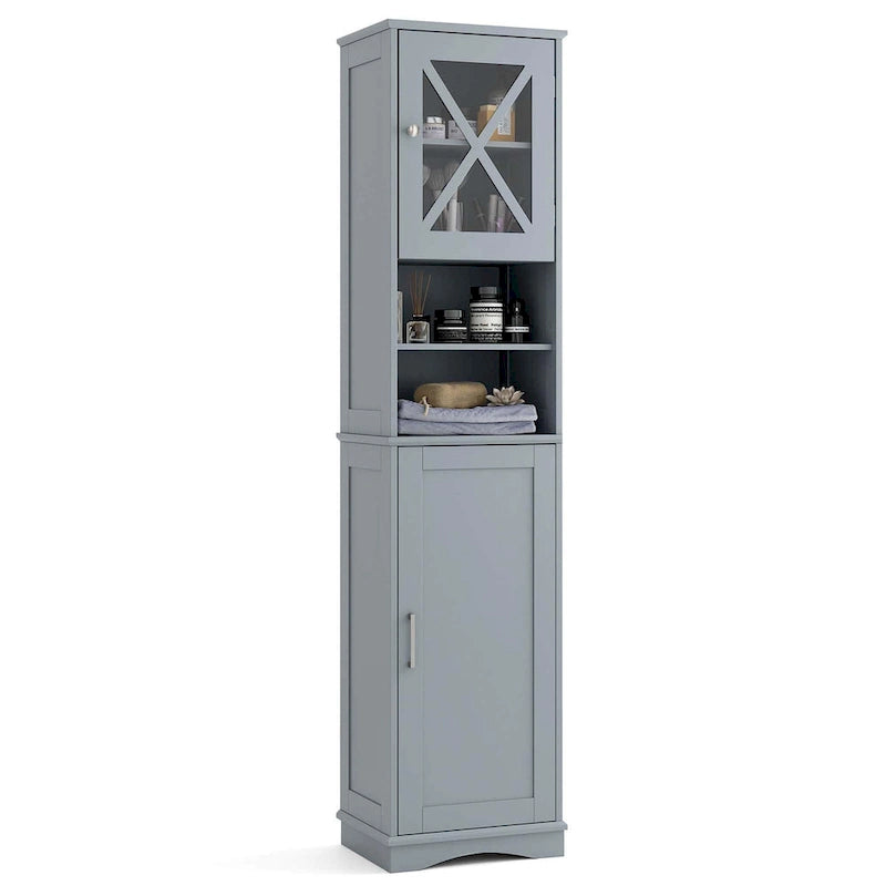 Costway 67 Tall Bathroom Cabinet Freestanding Storage Cabinet with 5 - See Details