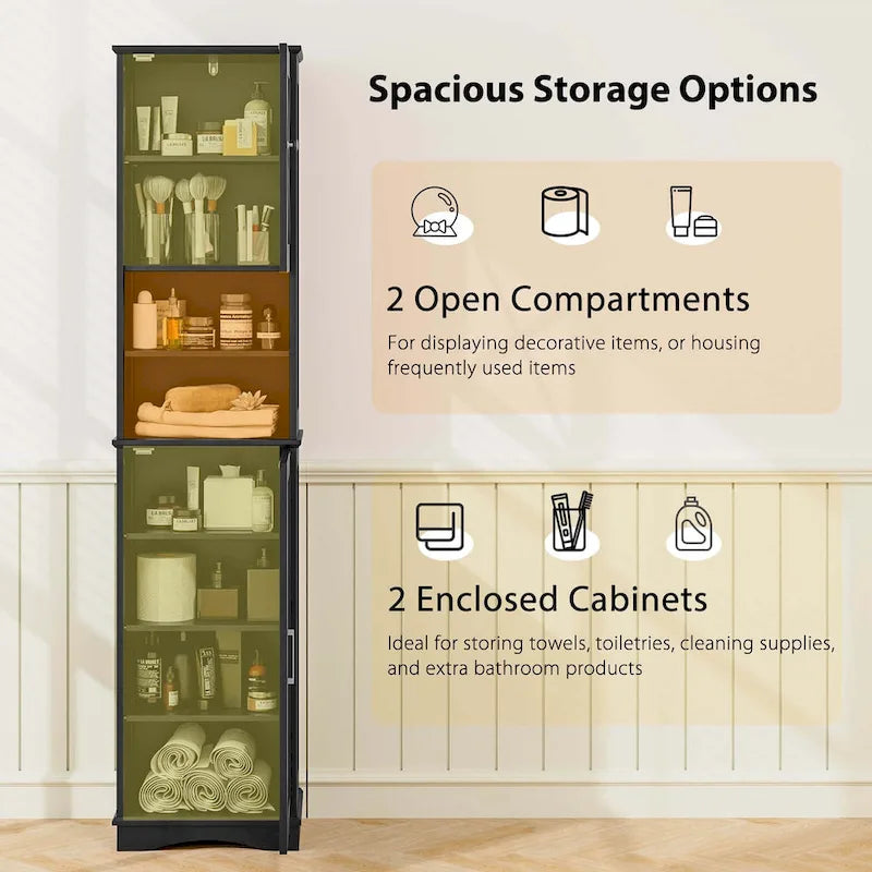 Costway 67 Tall Bathroom Cabinet Freestanding Storage Cabinet with 5 - See Details