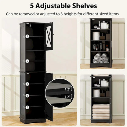 Costway 67 Tall Bathroom Cabinet Freestanding Storage Cabinet with 5 - See Details