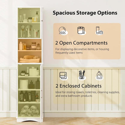 Costway 67 Tall Bathroom Cabinet Freestanding Storage Cabinet with 5 - See Details