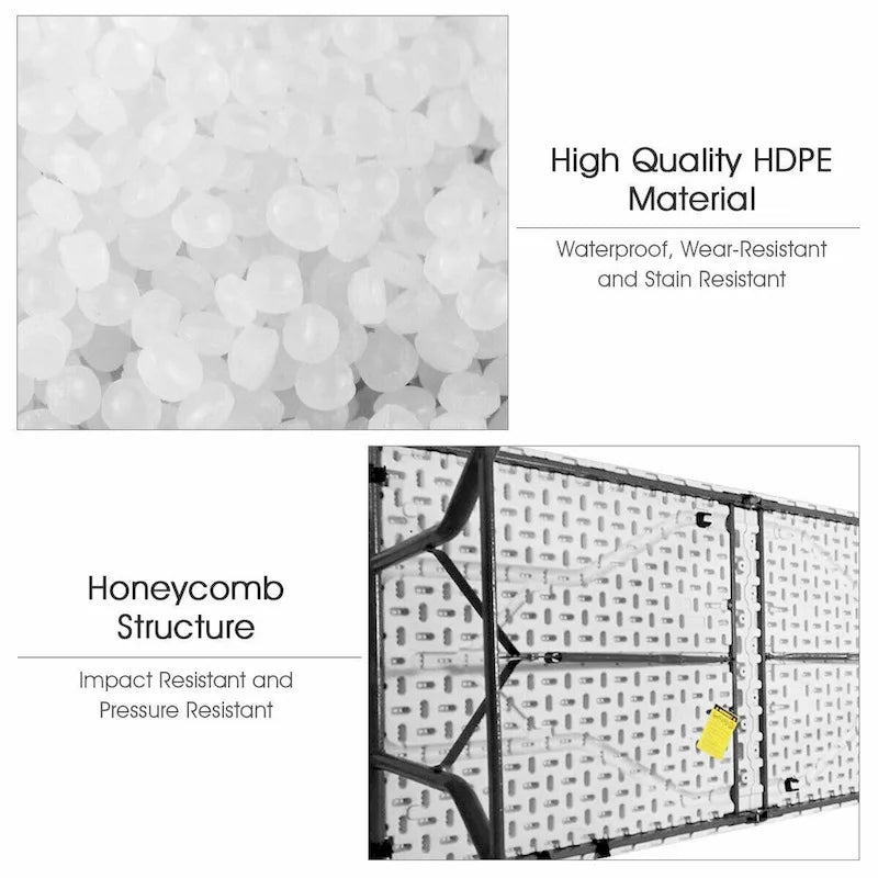 Costway 6' Folding Table Portable Plastic Indoor Outdoor Picnic Party