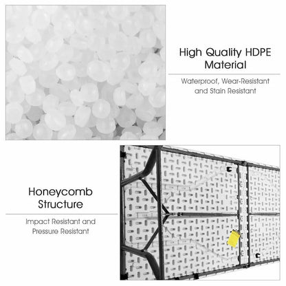 Costway 6' Folding Table Portable Plastic Indoor Outdoor Picnic Party